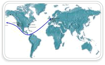 RORO MAP EUROPE TO USA.